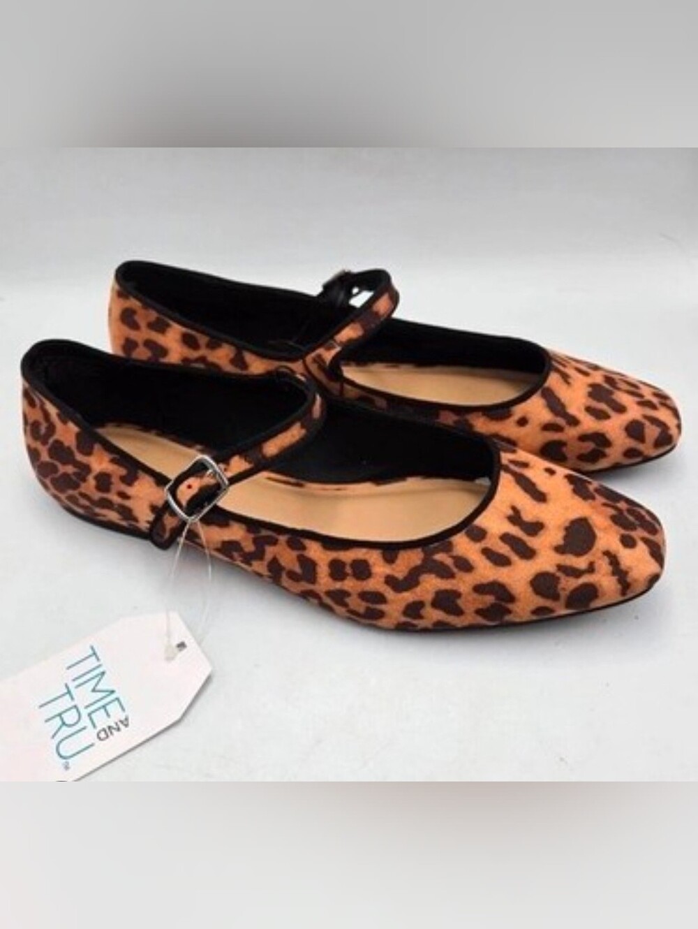 Time & Tru Women's Leopard Print Mary Jane Flats - Size 6.5 NWT